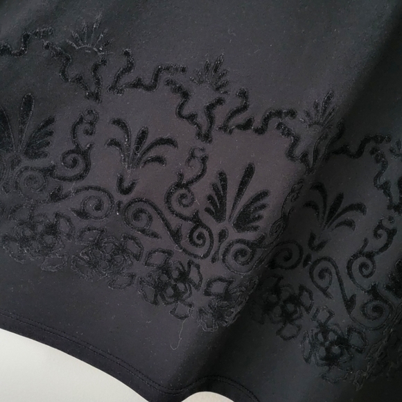 Vintage Long A-line Camisole/Tunic/ Slip with Velour detailing - Picture 4 of 5